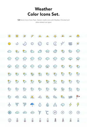 天气颜色图标集