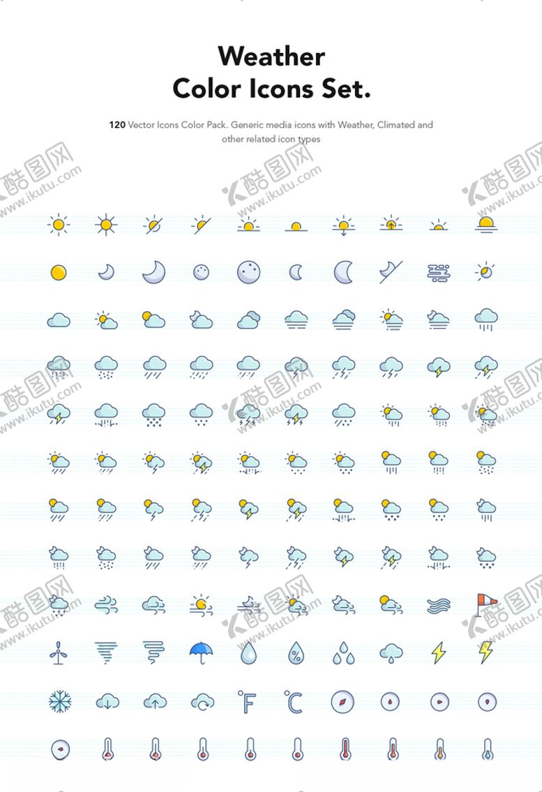 编号：24504511011420547062【酷图网】源文件下载-天气颜色图标集