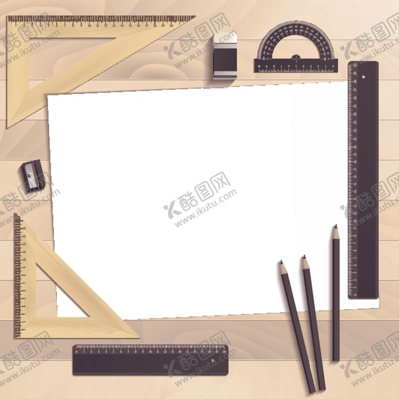 编号：73978810201555474605【酷图网】源文件下载-测量工具格尺橡皮卷笔刀卡通设计