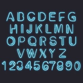 数字字母发光字母图片