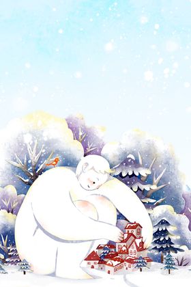 手绘冬季背景