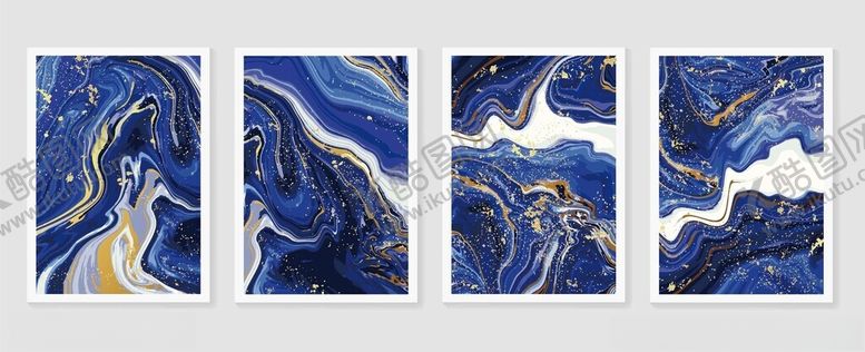 编号：98151610071601161227【酷图网】源文件下载-蓝色山川抽象艺术画作