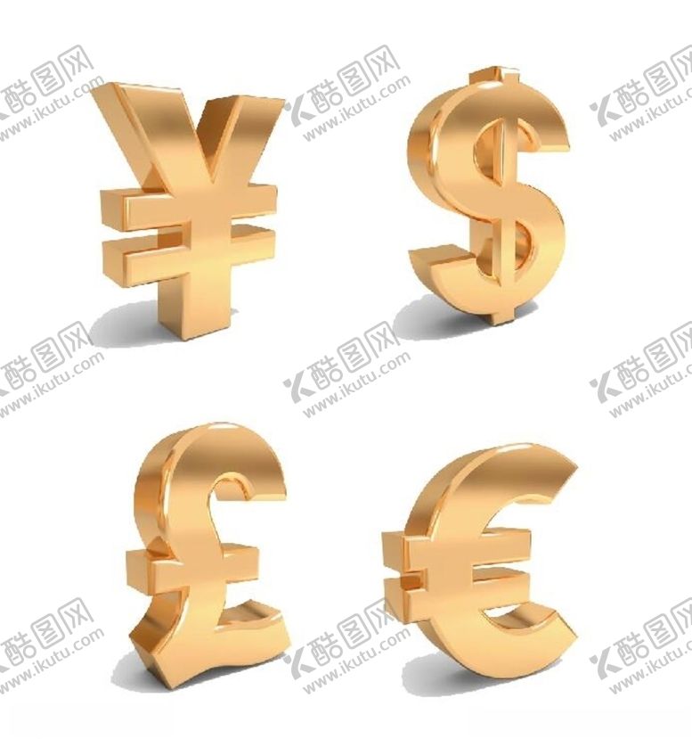 编号：37523909240305579763【酷图网】源文件下载-立体货币符号