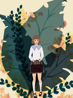 原创少女清新可爱插画