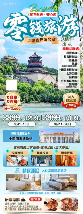 北京旅游海报故宫行程套餐