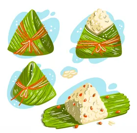 卡通粽子传统食物节日端午节糯米