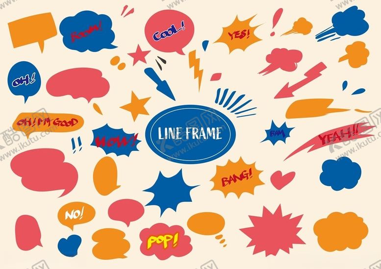 编号：91057011021503253089【酷图网】源文件下载-多彩创意对话气泡集合