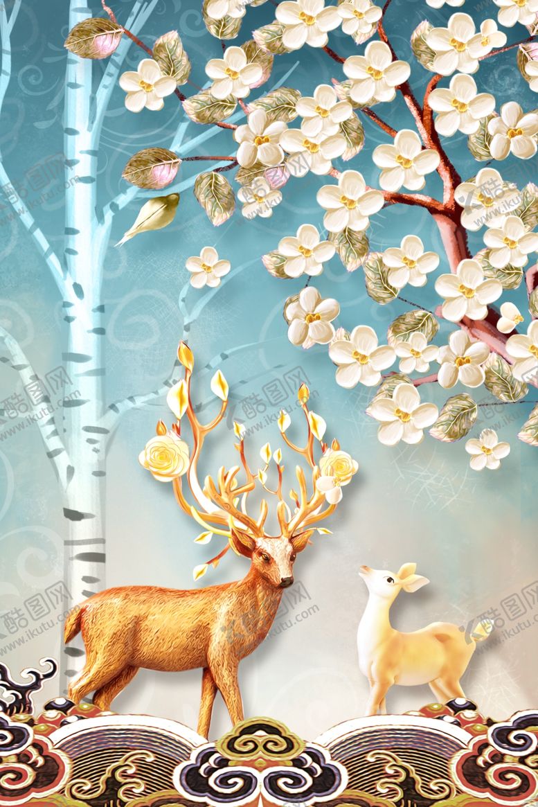 编号：40175606160652177143【酷图网】源文件下载-创意国潮装饰画图片