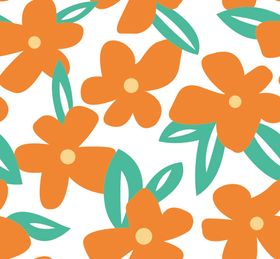 橙色花卉图案背景设计