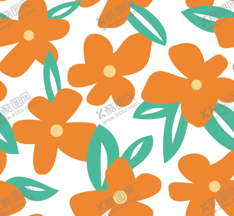 编号：87735504212211351546【酷图网】源文件下载-橙色花卉图案背景设计