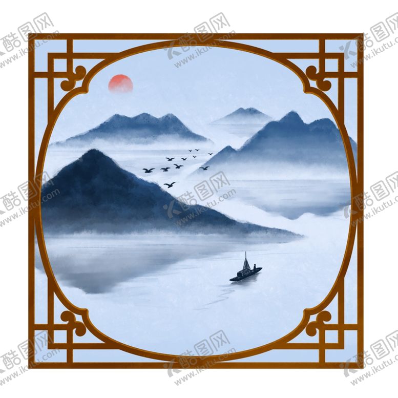 编号：30022809300527585054【酷图网】源文件下载-中式窗格