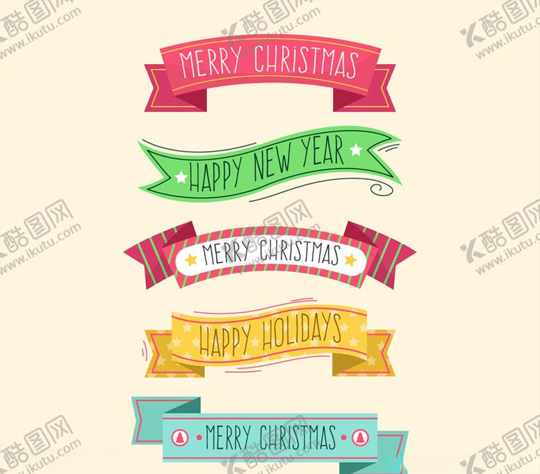 编号：81896709260516065577【酷图网】源文件下载-彩色圣诞快乐条幅