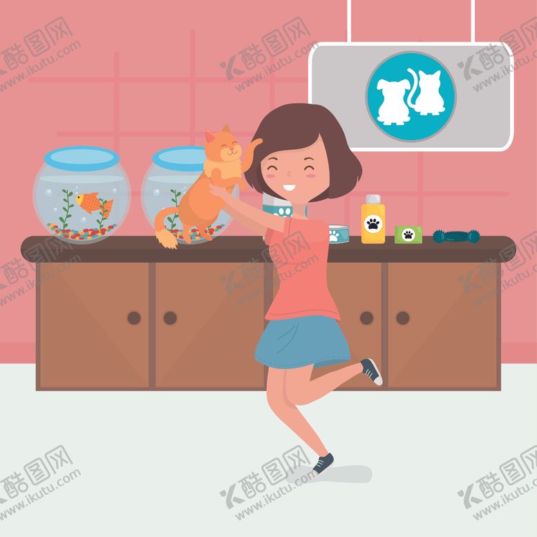 编号：84902707092148272358【酷图网】源文件下载-宠物饲养主题插画