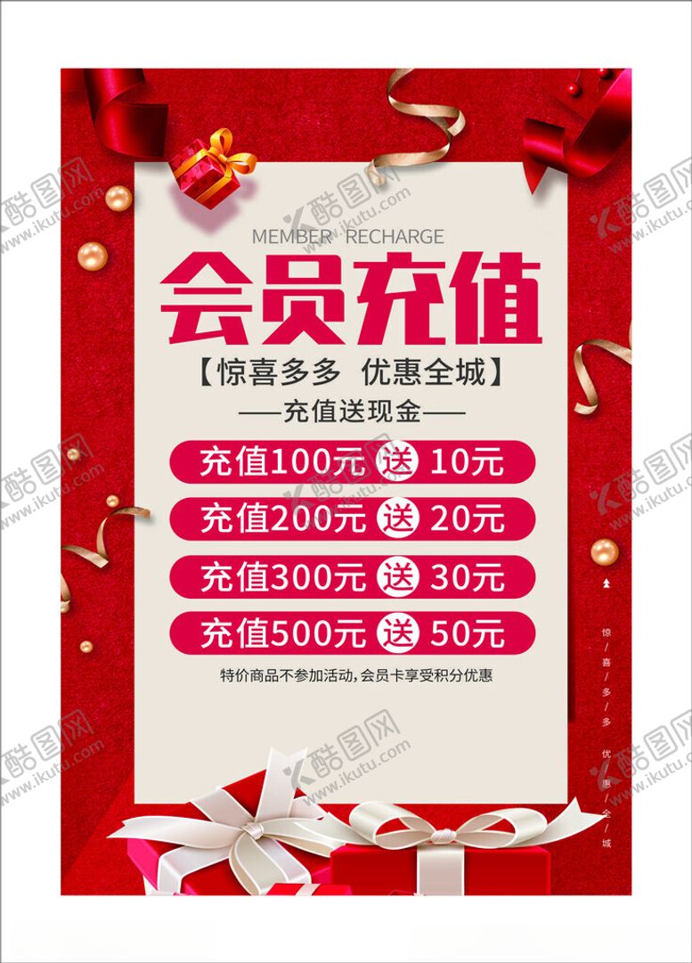 编号：58468911020809165487【酷图网】源文件下载-会员充值福利海报