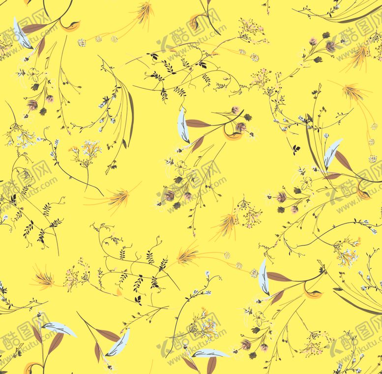 编号：67703709240119454701【酷图网】源文件下载-小碎花大牌数码印花花卉