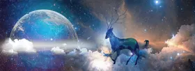 创意星空合成海报图片掌中球太阳蓝色
