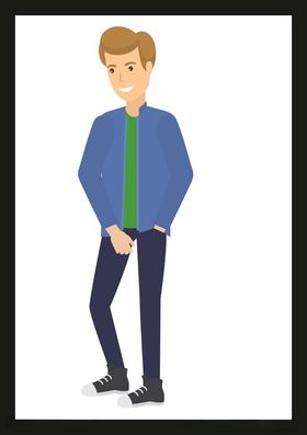 手绘男人男孩卡通卡通动画