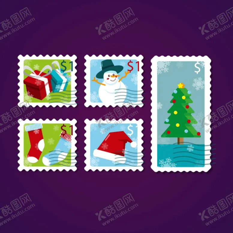 编号：20893212031657074069【酷图网】源文件下载-圣诞节邮票
