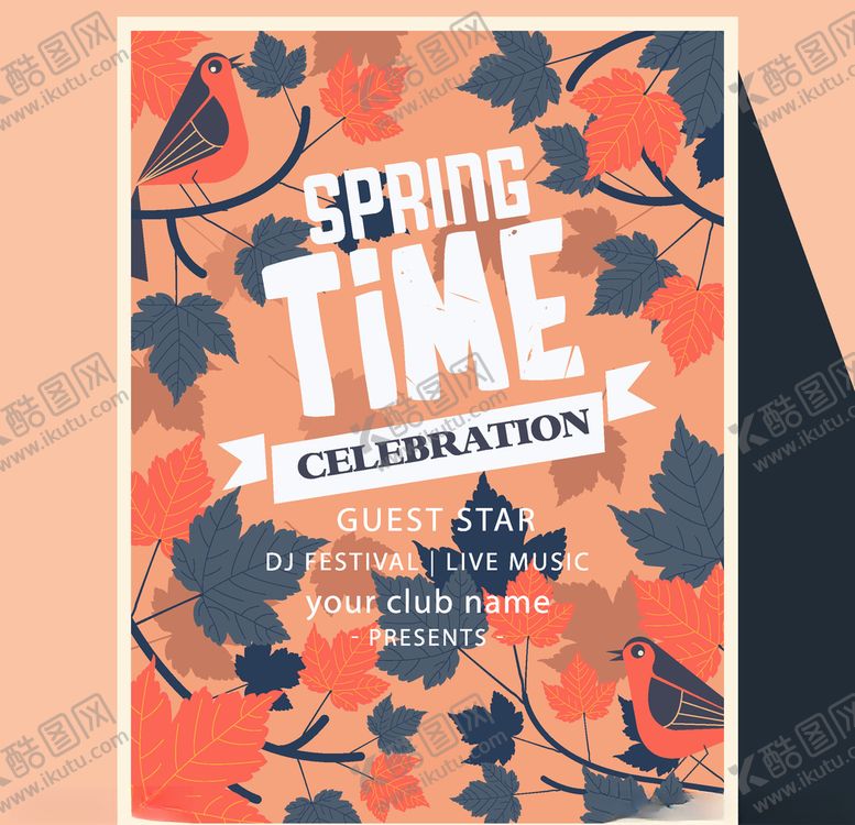 编号：70312110131029036644【酷图网】源文件下载-复古花鸟春季派对传单