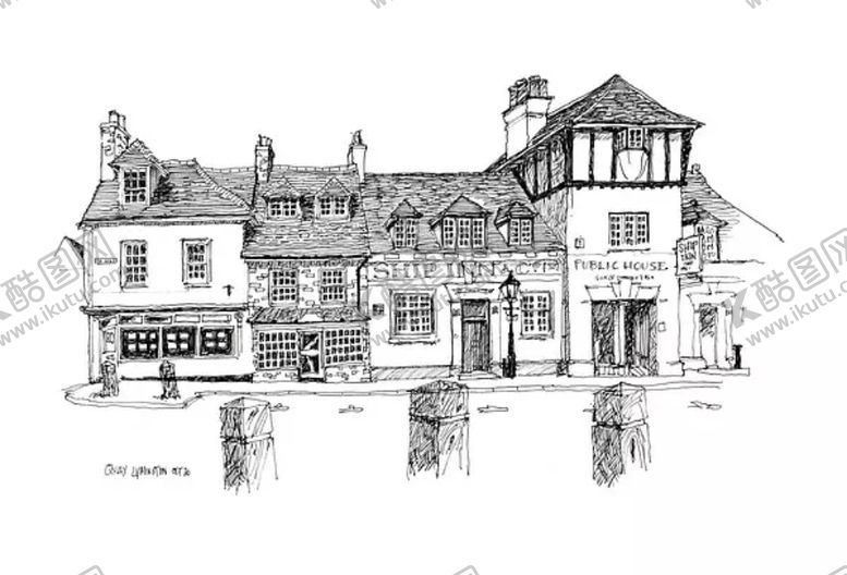 编号：11161210101957246273【酷图网】源文件下载-水彩建筑插画