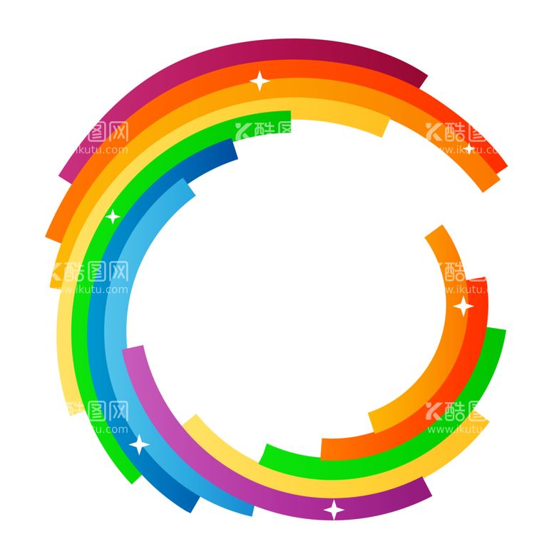 编号：36746812130840578757【酷图网】源文件下载-彩虹色圆环拼接