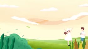 简约春游背景