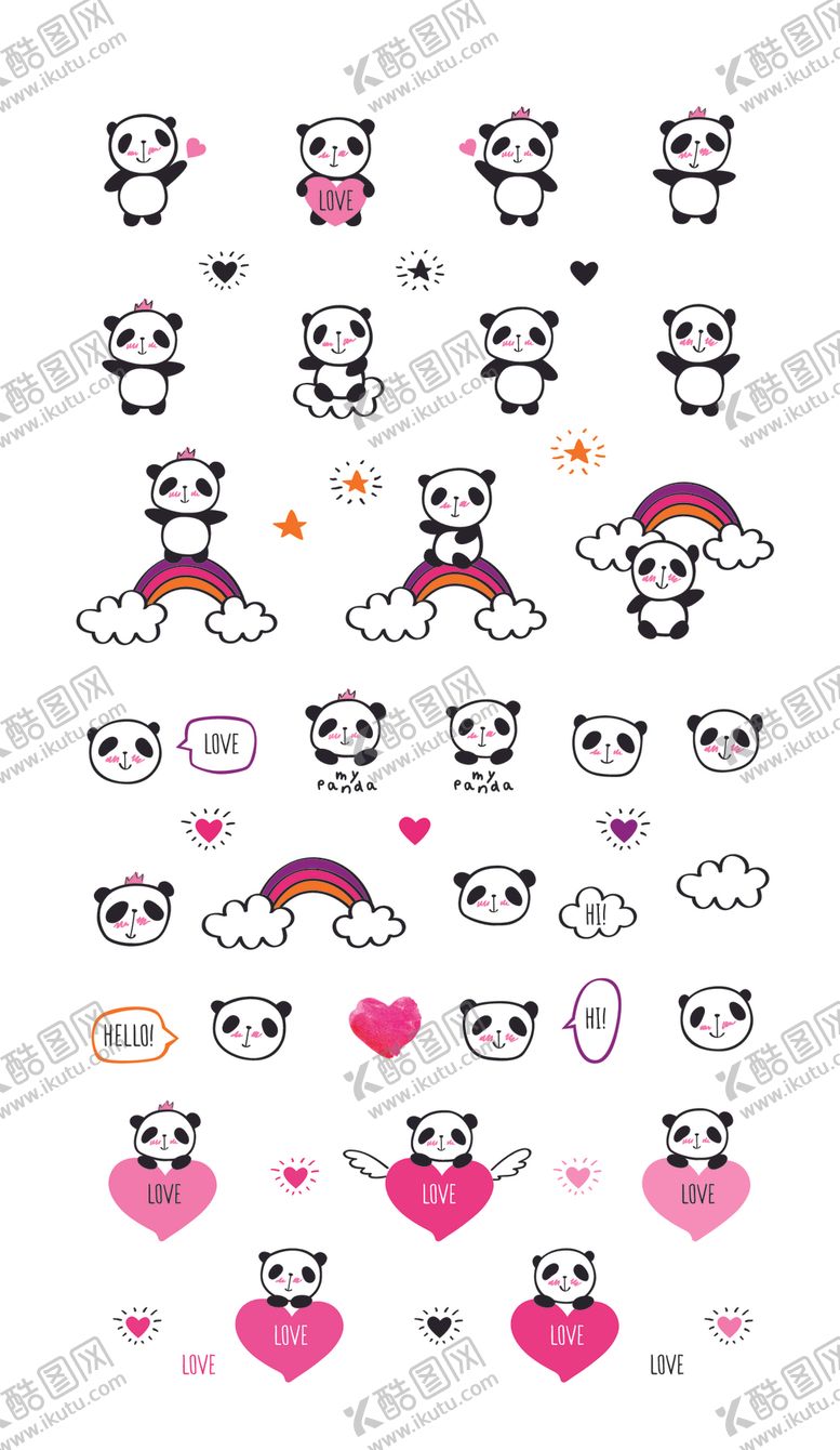 编号：13516207131809522417【酷图网】源文件下载-卡通熊猫