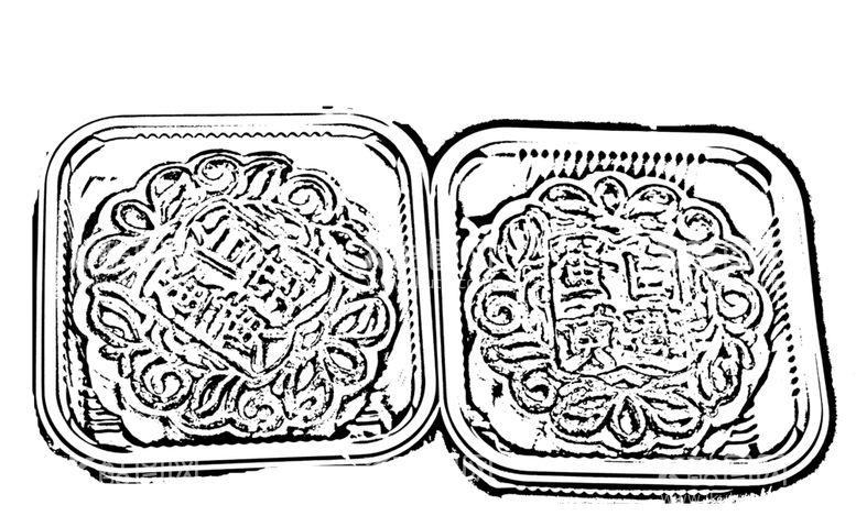 编号：51459911280152006497【酷图网】源文件下载-月饼白描