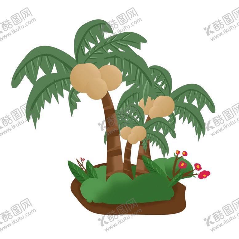 编号：89060109181142121641【酷图网】源文件下载-手绘椰子树卡通椰子树