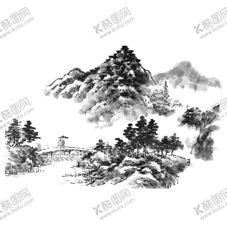 编号：15800306241820513082【酷图网】源文件下载-水墨素材毛笔画素材墨迹素材