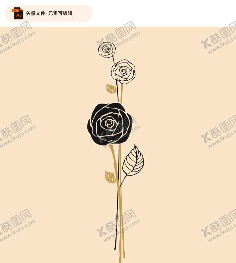 编号：81907409270508158795【酷图网】源文件下载-简约玫瑰花图案