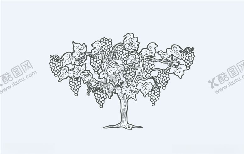 编号：24119709221213221179【酷图网】源文件下载-矢量图形葡萄树