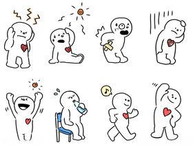 可爱卡通人物多样表情动作