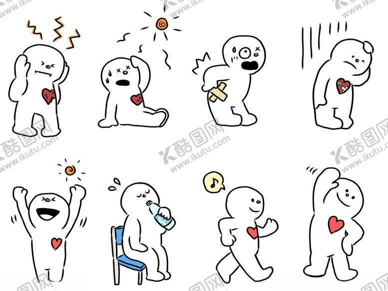 编号：25667111202343508061【酷图网】源文件下载-可爱卡通人物多样表情动作