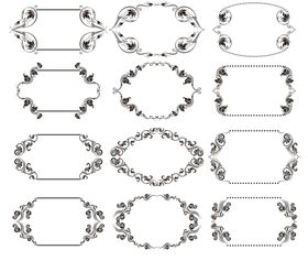 复古花纹边框矢量素材