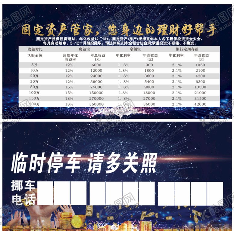 编号：78778509231939562806【酷图网】源文件下载-理财挪车卡