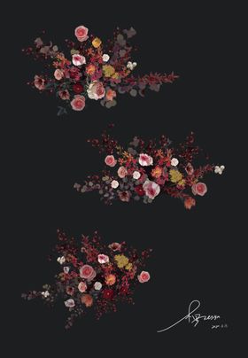 秋色花艺手绘