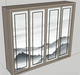 新中式卧室3d模型