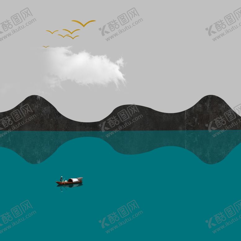 编号：53799112011243078350【酷图网】源文件下载-唯美山水湖泊艺术挂画装饰画
