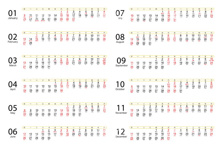 编号：65817910070024128230【酷图网】源文件下载-2022年虎年日历条带农历