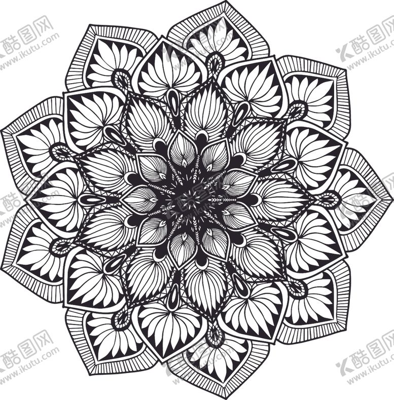 编号：65619610130351307041【酷图网】源文件下载-曼陀罗花纹