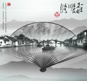 乌镇扇子传统素材中国传统中国素材