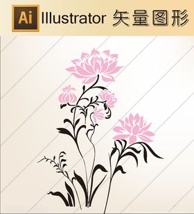 花草剪纸花草壁纸简洁手绘
