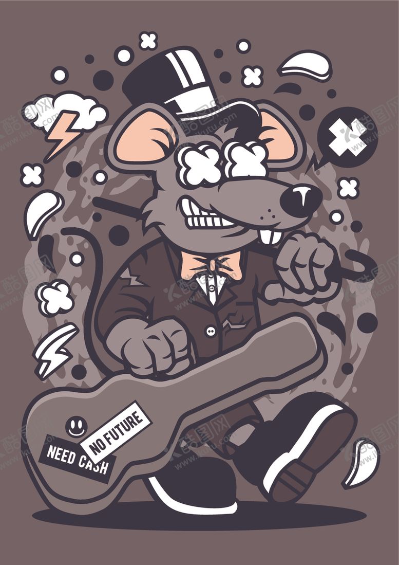 编号：97632209150614432957【酷图网】源文件下载-嘻哈创意卡通印花图案