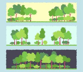 扁平化绿色树木