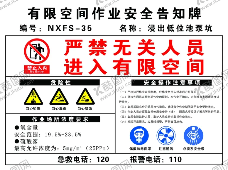 编号：15166412010801062217【酷图网】源文件下载-有限空间告知牌