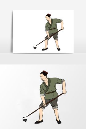 淡彩人物国画