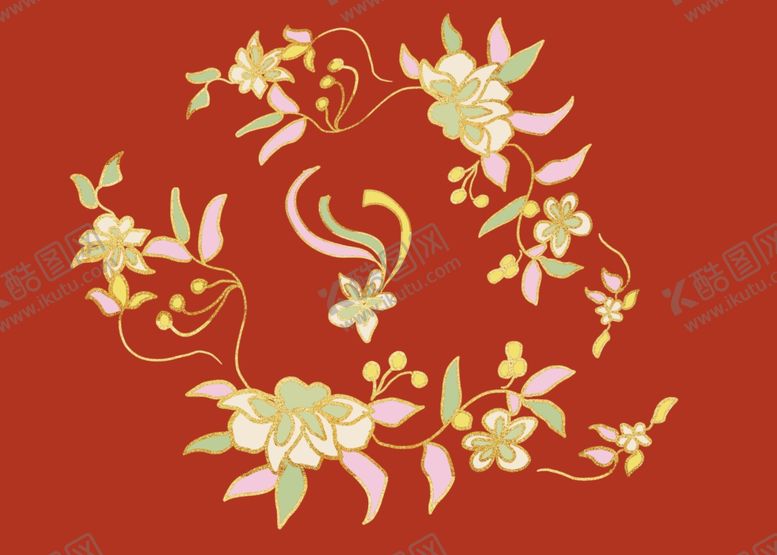 编号：18732705102244409557【酷图网】源文件下载-汉服纹饰花纹花边刺绣