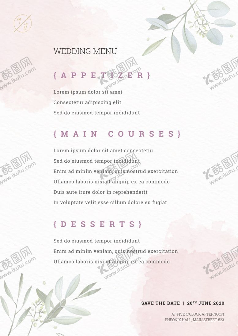 编号：12764409140934466732【酷图网】源文件下载-简约花草背景