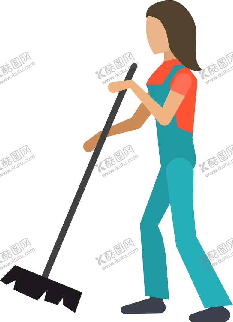 编号：59200902101608527824【酷图网】源文件下载-劳动节扫地的女人